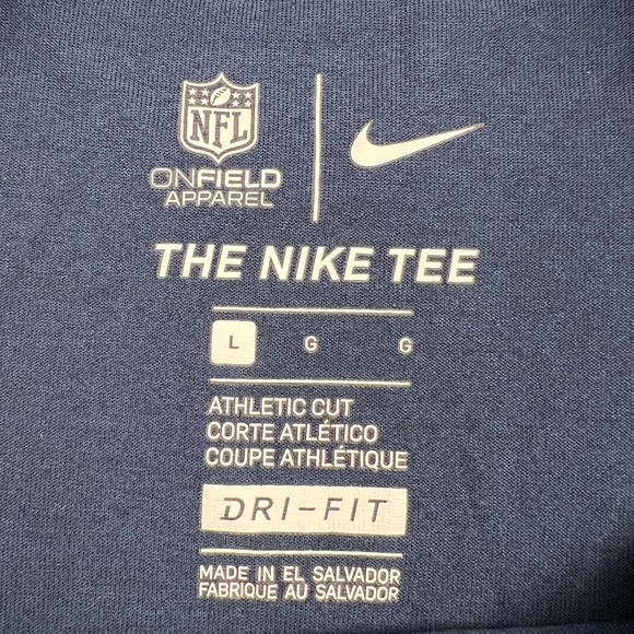 Nike Dallas Cowboys Dri Fit T Shirt Athletic Cut Men's Size Large Navy Blue - Picture 5 of 6